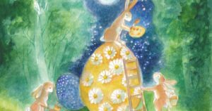 lapins et oeuf décoré